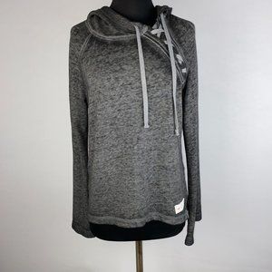 Hollister Juniors M Burnout Pullover Hoodie Ties Long Flare Sleeves Slit Sides